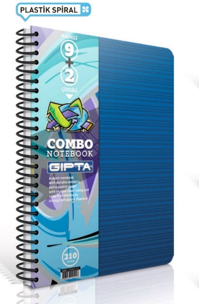 Picture of Gıpta Spiralli Ayraçlı Defter Combo Serisi A4 11 Bölmeli 210 Yaprak