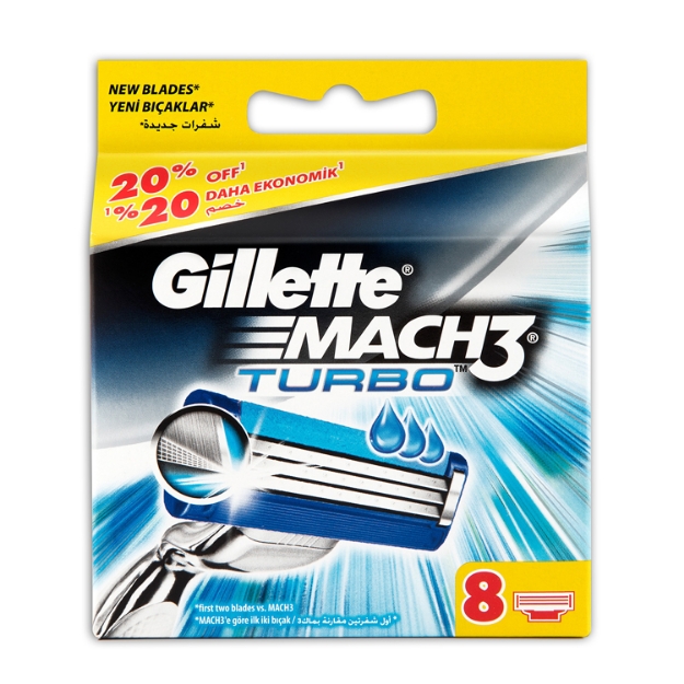 Picture of Gillette Mach3 Turbo Yedek Tıraş Bıçağı 8li