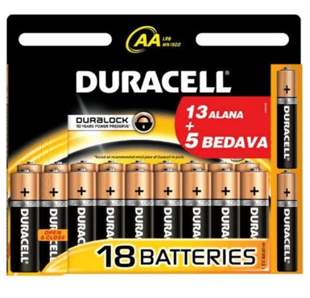 Picture of Duracell AA Lr6 Mn1500  Kalem Pil 18 Lik Paket