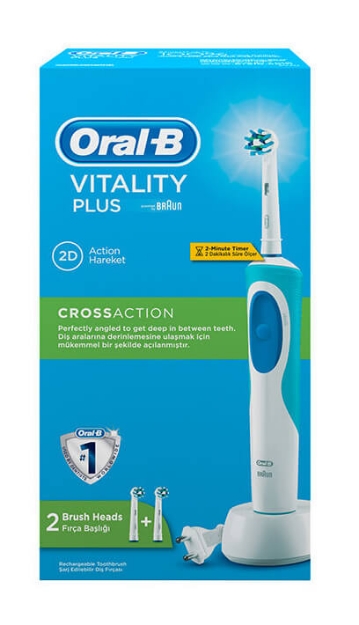 Picture of Oral-B Vitality Plus Şarj Edilebilir Diş Fırçası Cross Action + 1 Yedek Başlık
