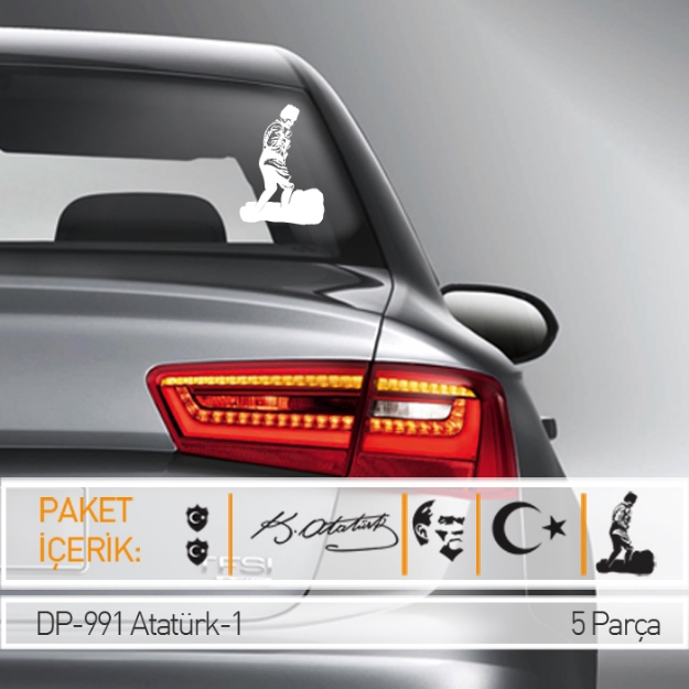 Picture of Atatürk-1 Araç Sticker 21x29 cm / 6 Adet DP-991