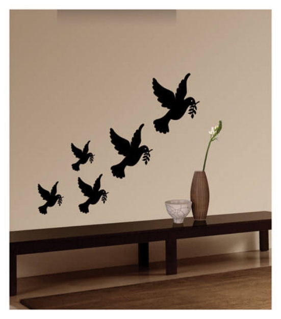 Picture of Kadife Duvar Sticker Barış Güvercinleri DP-759