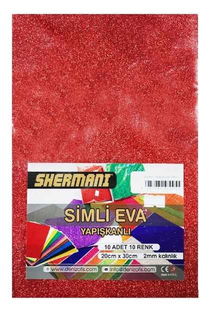 Picture of Shermani Simli Yapışkanlı Eva 20x30 cm 2 mm 10 Lu Paket