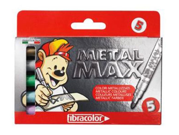 Picture of Fibracolor 5’li Metalik Boya Seti - Parlak Renkli Keçeli Boya Kalemleri