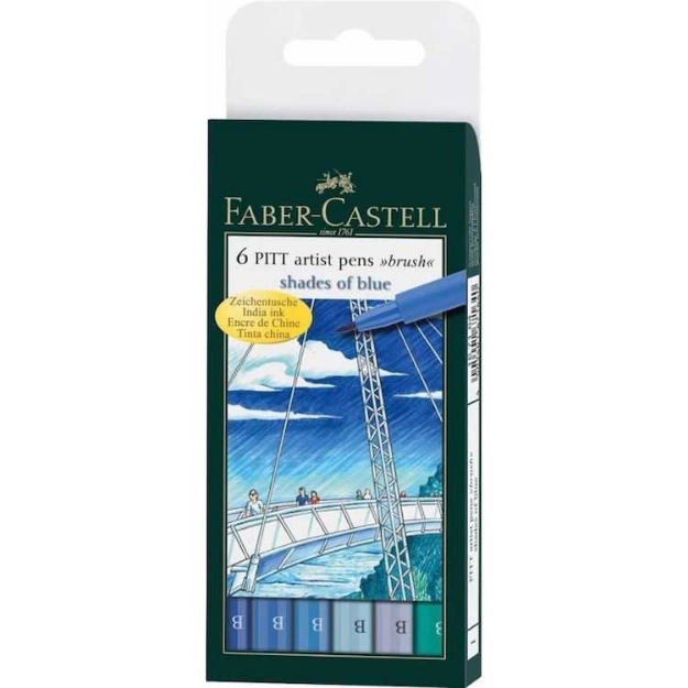Picture of Faber Castell Pitt Çizim Seti Gök Tonları 6 Renk