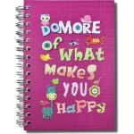 Picture of Lovely / Be More Happy 14x20 Spiralli Sert Kapak 96 Yaprak Çizgili Defter