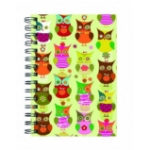 Picture of Lovely / Owls Green 14x20 Spiralli Sert Kapak 96 Yaprak Çizgili Defter