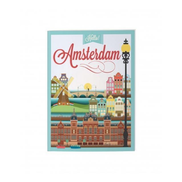 Picture of I Love Travelling / Amsterdam 20x27 Karton Kapak 60 Sayfa Çizgili Defter
