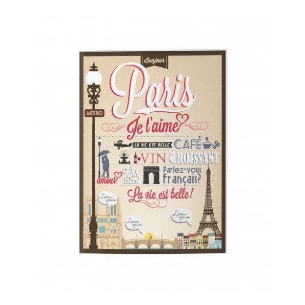 Picture of I Love Travelling / Paris 19x27 Karton Kapak 60 Yaprak Çizgili Defter