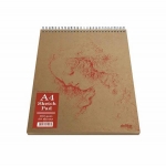 Picture of Kraft A4 21x29,7 Karton Kapak Spiralli Eskiz Defteri 50 Yaprak Çizgisiz Defter