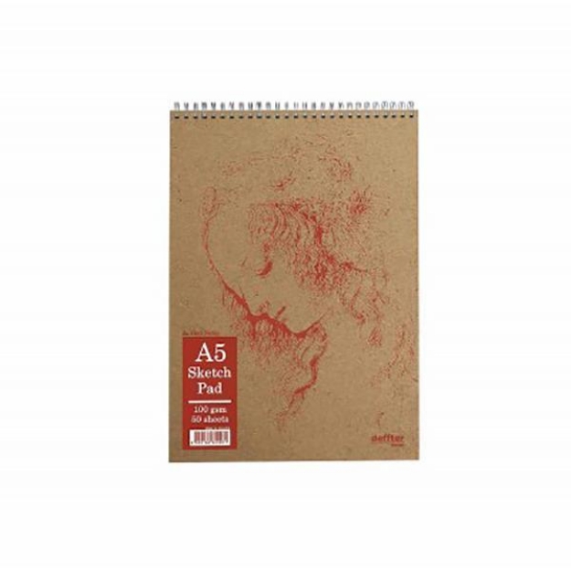 Picture of Kraft A5 14,8x21 Karton Kapak Spiralli 50 Yaprak Çizgisiz Eskiz Defteri