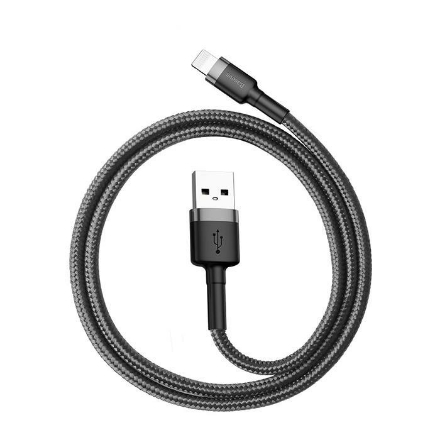 Baseus Cafule 2.4 A Lightning 0.5 Metre Gri Şarj Kablosu detaylarını göster Baseus Cafule 2.4 A Lightning 0.5 Metre Gri Şarj Kablosu resmi