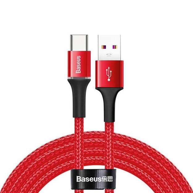 Picture of Baseus Halo 40W 2 Metre Type-C Kırmızı Şarj Kablosu