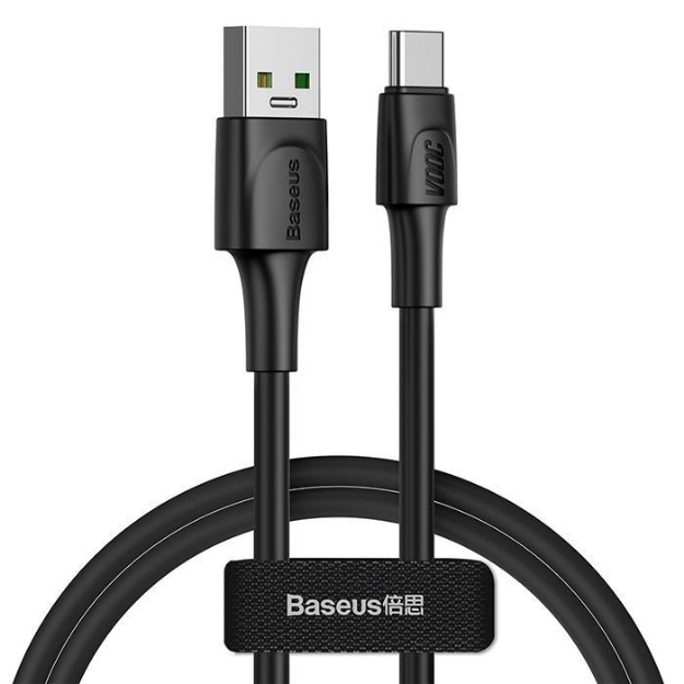Picture of Baseus White VOOC 5A QC 1 Metre Type-C Siyah Şarj Kablosu