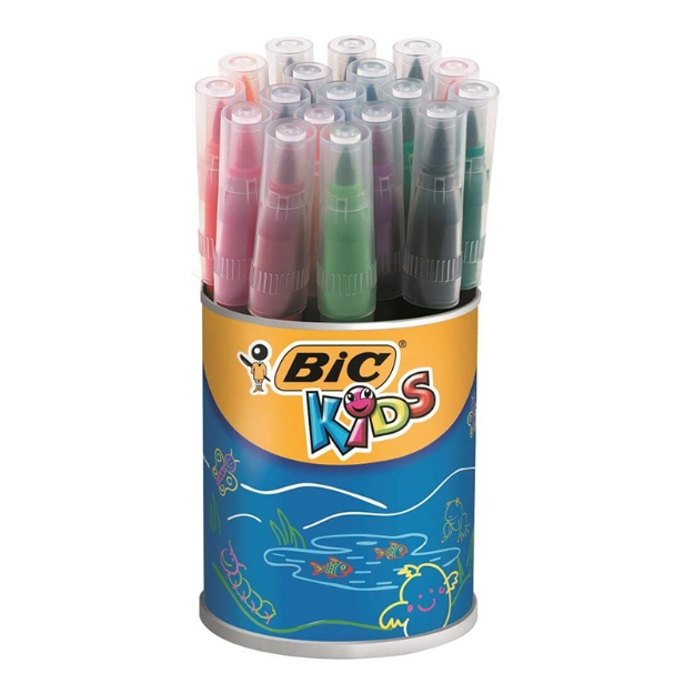 Picture of Bic Kids Visa Kavanoz Kutulu 18 Renk Fırça Uçlu Keçeli Boya Kalemi