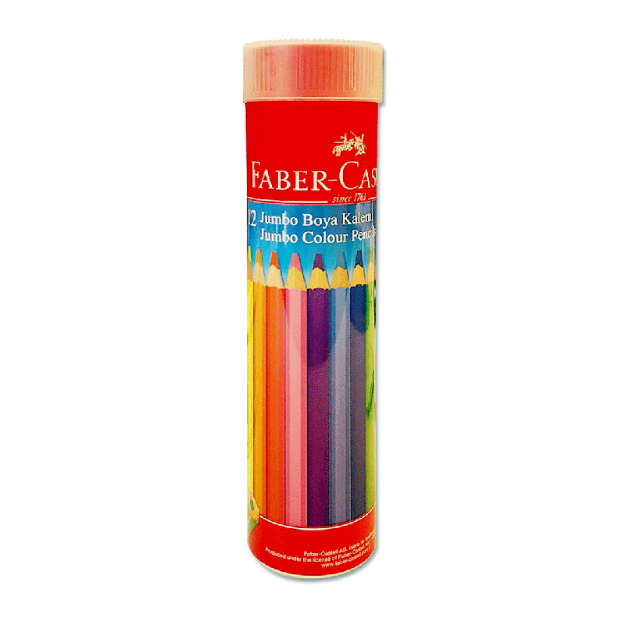 Picture of Faber Castell 12 Renk Tam Boy Jumbo Üçgen Metal Tüp Kuru Boya