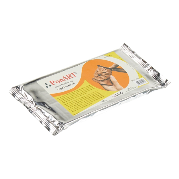 Picture of PonArt Terracotta Doğal Seramik Kili 500 gr - Şekillendirilebilir Hava ile Kuruyan Modelleme Kili