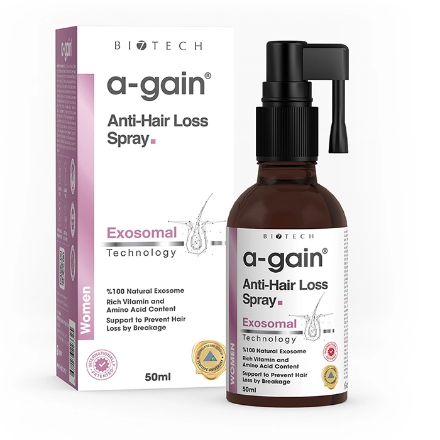 A-gain Saç Dökülmesi Karşıtı Besleyici Hızlı ve Güçlü Uzamaya Yardımcı Sprey 50 ml Kadın detaylarını göster A-gain Saç Dökülmesi Karşıtı Besleyici Hızlı ve Güçlü Uzamaya Yardımcı Sprey 50 ml Kadın resmi