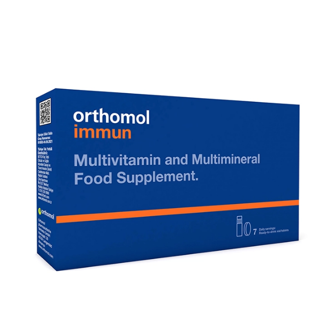 Picture of Orthomol Immun 7 Flakon Bağışıklığı Destekleyici Multivitamin ve Multimineral İçeren 7 İyot 7 Folik Asit Tablet Gıda Takviyesi