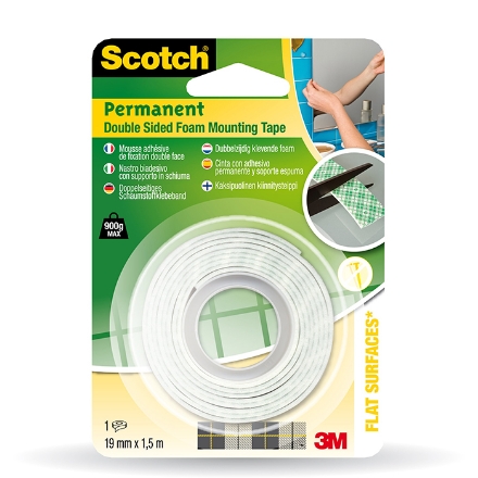 Scotch 3M Dayanıklı Çift Taraflı 19mm x 1,5m Sünger Bant detaylarını göster Scotch 3M Dayanıklı Çift Taraflı 19mm x 1,5m Sünger Bant resmi