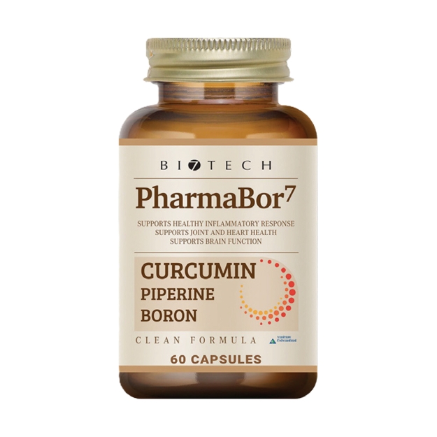 Picture of PharmaBor7 Curcumin Piperine ve Bor İçeren 60 Kapsül Gıda Takviyesi