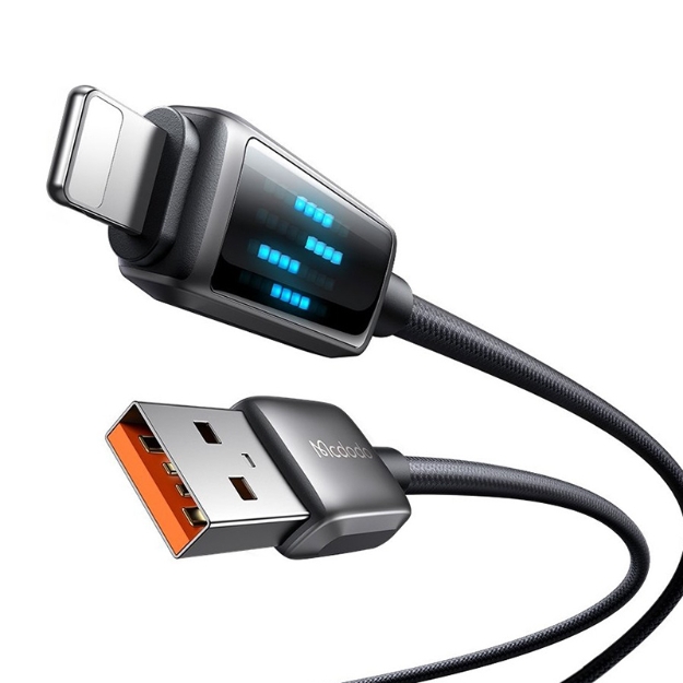 Picture of Mcdodo CA-5250 USB To Lightning 1.2M Göstergeli Hızlı Şarj ve Data Kablosu Siyah
