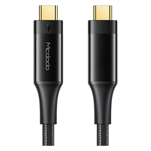 Picture of Mcdodo CA-8760 0.8M Thunderbolt 3 İntel 100W Type-C To Type-C Şarj ve Yüksek Hızlı Veri Aktarım Kablosu Siyah