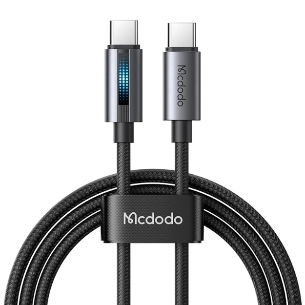 Picture of Mcdodo CA-5740 1.2M PD 100W Type-C To Type-C Işıklı Hızlı Şarj ve Data Kablosu Siyah