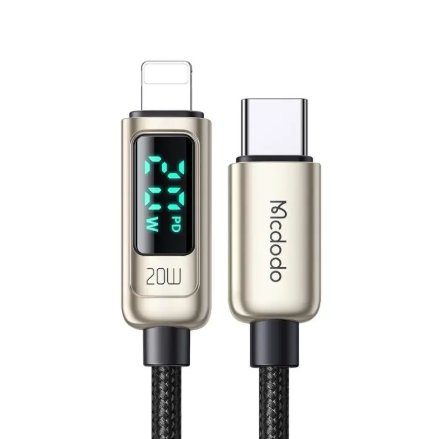 Mcdodo CA-8811 20W 1.2 M Digital Göstergeli Type-C To Lightning Şarj ve PD Data Kablosu Gümüş detaylarını göster Mcdodo CA-8811 20W 1.2 M Digital Göstergeli Type-C To Lightning Şarj ve PD Data Kablosu Gümüş resmi