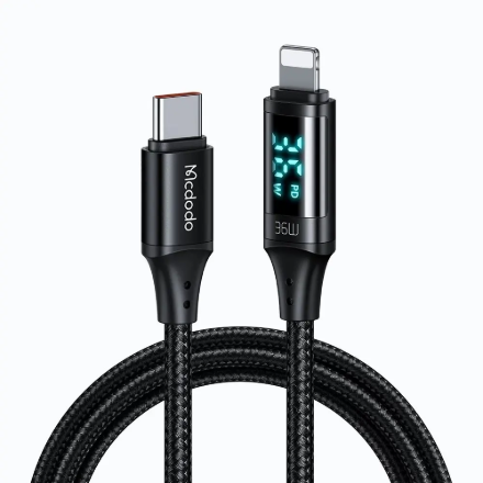 Mcdodo CA-1030 36W 1.2M Type-C To Lightning Dijital Göstergeli Hızlı Şarj ve Data Kablosu Siyah detaylarını göster Mcdodo CA-1030 36W 1.2M Type-C To Lightning Dijital Göstergeli Hızlı Şarj ve Data Kablosu Siyah resmi