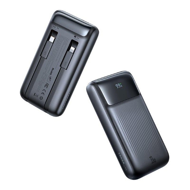 Picture of Mcdodo MC-0231 33W Type-C ve Lightning Kablolu Şarj Göstergel 10.000 Mah Powerbank Siyah