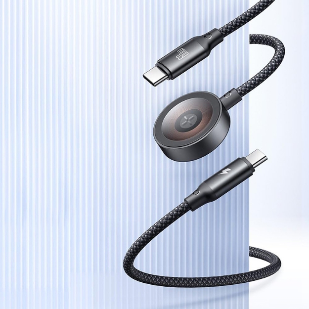 Picture of Mcdodo CA-2200 60W 1.2M Type-C To Type-C Kablolu + Apple Watch Kablosuz Şarj Cihazı Siyah
