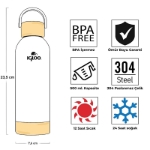 Picture of Igloo Hydrate Pro 500ml Bambu Taban ve Kapaklı Çelik Termos Beyaz