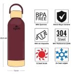 Picture of Igloo Hydrate Pro 500ml Bambu Taban ve Kapaklı Çelik Termos Bordo