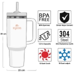 Picture of Igloo Stadler 1.2 Litre Pipetli/Pipetsiz Termo Mug Paslanmaz Çelik Sızdırmaz Kapaklı Termos Beyaz