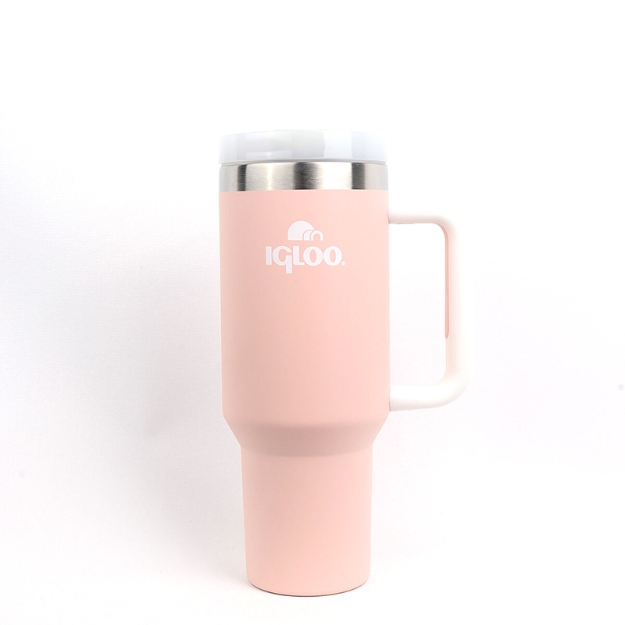 Picture of Igloo Stadler 1.2 Litre Pipetli/Pipetsiz Termo Mug Paslanmaz Çelik Sızdırmaz Kapaklı Termos Somon-Beyaz