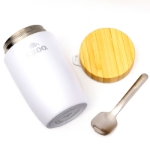 Picture of Igloo Bamboo Kapaklı Kaşıklı 500 ml Çelik Yemek Termosu Beyaz