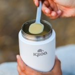 Picture of Igloo Bamboo Kapaklı Kaşıklı 500 ml Çelik Yemek Termosu Beyaz