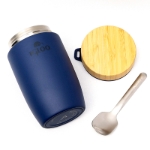 Picture of Igloo Bamboo Kapaklı Kaşıklı 500 ml Çelik Yemek Termosu Lacivert