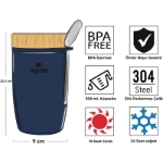 Picture of Igloo Bamboo Kapaklı Kaşıklı 500 ml Çelik Yemek Termosu Lacivert