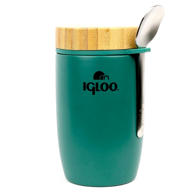 Picture of Igloo Bamboo Kapaklı Kaşıklı 500 ml Çelik Yemek Termosu Yeşil