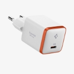 Picture of Spigen 30W USB-C Ultra Mini Samsung ve Iphone Uyumlu Akım Korumalı Hızlı Şarj Güç Adaptörü Turuncu-Beyaz