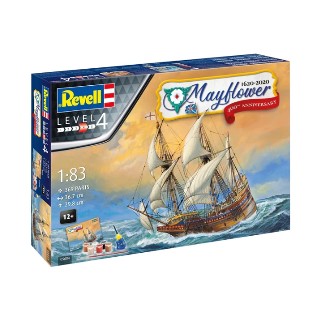 Picture of Revell 05673 Mayflower 400.Yıl Hediyelik Set – 1:83 Ölçekli 17. Yüzyıl Tüccar Gemisi Model Kiti