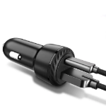 Picture of Mcdodo CC-5970 36W PD + QC 3.0 Araç Şarj Cihazı USB-C + USB-A Çift Port Siyah