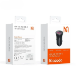 Picture of Mcdodo CC-2680 45W PD Araç Şarj Cihazı USB-C + USB-A Çift Port Siyah