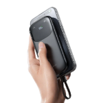 Picture of Mcdodo MC-8520 10000mAh 22.5W PD QC Hızlı Şarj Dahili Lightning & USB-C Kablolu Powerbank Siyah