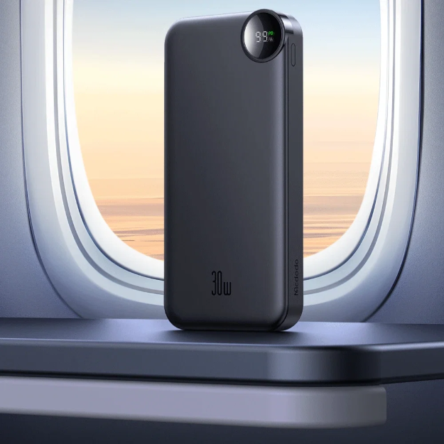 Picture of Mcdodo MC-3850 10000mAh 30W PD & SCP Hızlı Şarj Dijital Ekranlı Powerbank USB-C + USB-A