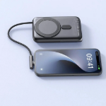 Picture of Mcdodo MC-1811 10000mAh 20W Manyetik Kablosuz Powerbank Dahili USB-C Kablolu Siyah