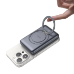 Picture of Mcdodo MC-8371 10000mAh 20W Manyetik Kablosuz Powerbank 360° Halka Standlı Metal Ultra İnce LED Ekranlı Siyah