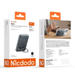 Picture of Mcdodo MC-8371 10000mAh 20W Manyetik Kablosuz Powerbank 360° Halka Standlı Metal Ultra İnce LED Ekranlı Siyah